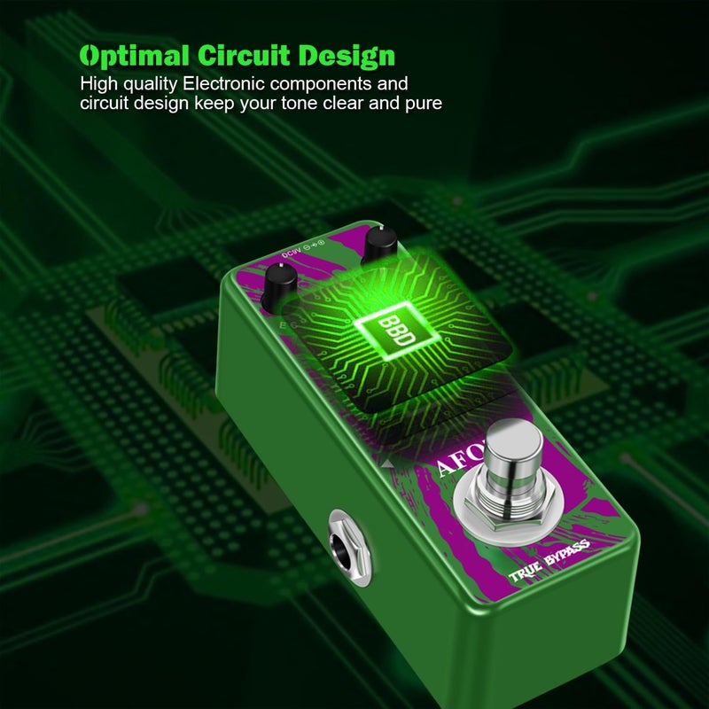 AFOT Analog Delay Guitar Pedal, Green Delay, Mini Size, True Bypass - Image 3